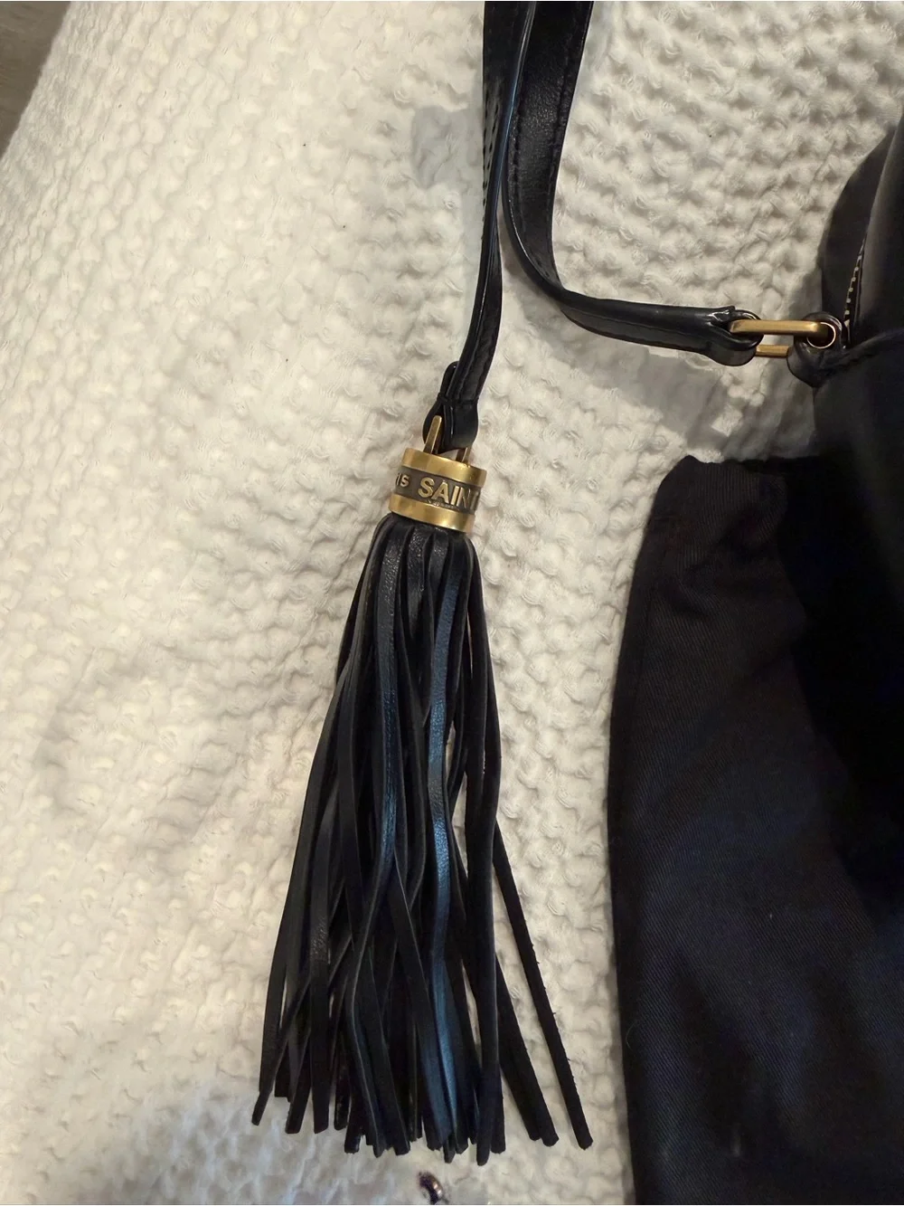 Saint Laurent Black Chevron Quilted Crossbody with Gold YSL Hardware
